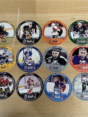 1992-93 Kraft Complete Goalie Disc Set - Patrick Roy, Ron Hextall (12 Discs)